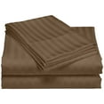 thumbnail image 1 of 600 Thread Count 100% Cotton Wrinkle Free Striped Sheet Set (Twin XL, Brown), 1 of 6
