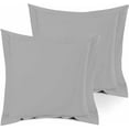thumbnail image 1 of 600 Thread Count 100% Egyptian Cotton Pack of 2 Euro 24 x 24 Inches, Silver Solid Pillow Shams Cushion Cover, Super Soft Decorative European Square Pillow Shams Envelope Closure, 1 of 5