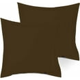 thumbnail image 1 of 600 Thread Count 100% Egyptian Cotton Pack of 2 Euro 26 x 26 Inches, Chocolate Solid Pillow Shams Cushion Cover, Super Soft Decorative European Square Pillow Shams Envelope Closure, 1 of 5