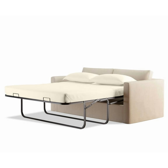 600 Thread Count 100% Egyptian Cotton Sleeper Sofa Bed Sheet Set Solid Twin Size (36" x 72" x 10") with 4 -PCS Fitted Straps Color Ivory