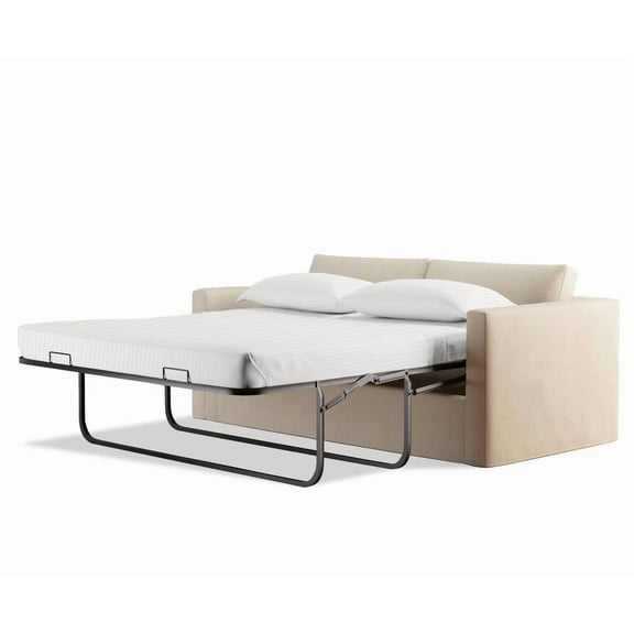 600 Thread Count 100% Egyptian Cotton Sleeper Sofa Bed Sheet Set Stripe Queen Size (62"x 74"x 10" ) with 4 -PCS Fitted Straps Color White