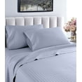 thumbnail image 1 of 600 Thread Count 100% Egyptian Cotton Striped Sheet Set - Deep Pocket Sheets (Twin XL, Blue), 1 of 5