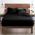 thumbnail image 1 of 600 Thread Count |100% Egyptian Cotton| Ultra Soft | Cooling for Hot Sleepers | Cal-King Size 4 Piece Sheet Set Fit 19" Inch to 21" Inch Deep Pocket { Black Solid }, 1 of 6