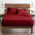 thumbnail image 1 of 600 Thread Count 100% Egyptian Cotton Ultra Soft Cotton Rich Easy Care Sateen Sheets,King Size 4 Piece Sheet Set Fit 32" Inch to 34" Inch Deep Pocket {Burgundy Solid}, 1 of 5
