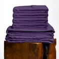 thumbnail image 1 of 600 Thread Count, 100% Giza Egyptian Cotton Bedding Set, 6-PC Sheets Set, 15 Inch Deep Pocket of Fitted Sheet, Soft Sateen Weave Breathable - Plum, Queen, 1 of 6