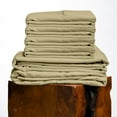 thumbnail image 1 of 600 Thread Count, 100% Giza Egyptian Cotton Bedding Set, 6-PC Sheets Set, 15 Inch Deep Pocket of Fitted Sheet, Soft Sateen Weave Breathable - Taupe, California King, 1 of 6