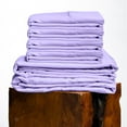 thumbnail image 1 of 600 Thread Count, 100% Giza Egyptian Cotton Bedding Set, 6-PC Sheets Set, 8 Inch Deep Pocket of Fitted Sheet, Soft Sateen Weave Breathable - Lilac, Twin, 1 of 6