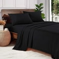 thumbnail image 1 of 600 Thread Count 100% Long Staple Egyptian Cotton Soft Combed, 4 Piece Sheets Set, Smooth & Soft Sateen Weave, Luxury Hotel Collection Bedding, Deep Pocket Fitted (California King, Black Solid), 1 of 1