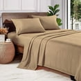 thumbnail image 1 of 600 Thread Count 100% Long Staple Egyptian Cotton Soft Combed, 4 Piece Sheets Set, Smooth & Soft Sateen Weave, Luxury Hotel Collection Bedding, Deep Pocket Fitted (Short Queen, Taupe Solid), 1 of 1