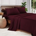 thumbnail image 1 of 600 Thread Count 100% Long Staple Egyptian Cotton Soft Combed, 4 Piece Sheets Set, Smooth & Soft Sateen Weave, Luxury Hotel Collection Bedding, Deep Pocket Fitted (California King, Wine Solid), 1 of 1