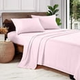 thumbnail image 1 of 600 Thread Count 100% Long Staple Egyptian Cotton Soft Combed, 4 Piece Sheets Set, Smooth & Soft Sateen Weave, Luxury Hotel Collection Bedding, Deep Pocket Fitted (Short King, Pink Solid), 1 of 1
