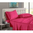 thumbnail image 1 of 600 Thread Count 100% Long Staple Egyptian Cotton Soft Combed, 4 Piece Sheets Set, Smooth & Soft Sateen Weave, Luxury Hotel Collection Bedding, Deep Pocket Fitted (Queen, Hot Pink Stripe), 1 of 1