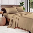 thumbnail image 1 of 600 Thread Count 100% Long Staple Egyptian Cotton Soft Combed, 4 Piece Sheets Set, Smooth & Soft Sateen Weave, Luxury Hotel Collection Bedding, Deep Pocket Fitted (Queen, Taupe Solid), 1 of 1
