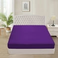 thumbnail image 1 of 600 Thread Count 3 Piece (1- Fitted Sheet + 2- Pillow cover) Quality 12 Inch Deep Pocket 100% Egyptian Cotton Color Purple Solid Size California King, 1 of 6