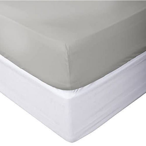 600 Thread Count 3 Piece (1- Fitted Sheet + 2- Pillow cover) Quality 18 Inch Deep Pocket 100% Egyptian Cotton Color Silver Grey Solid Size Twin