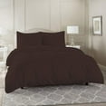 thumbnail image 1 of 600 Thread Count 3 Piece Luxurious Duvet Cover Set 100% Egyptian Cotton with Zipper Closure & Corner Ties Ultra Soft & Easy Care with 2 Pillow Shams (King/Cal King,) Chocolate Solid, 1 of 6