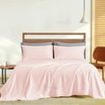 thumbnail image 1 of 600 Thread Count 4 Piece Quality Sheet Set 18 Inch Deep Pocket 100% Egyptian Cotton Color Blush-Pink Solid Size Queen, 1 of 7