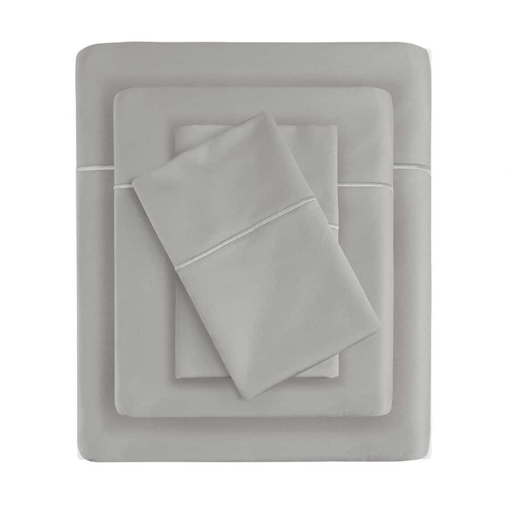 Light Grey King Size Cotton Sheet Set