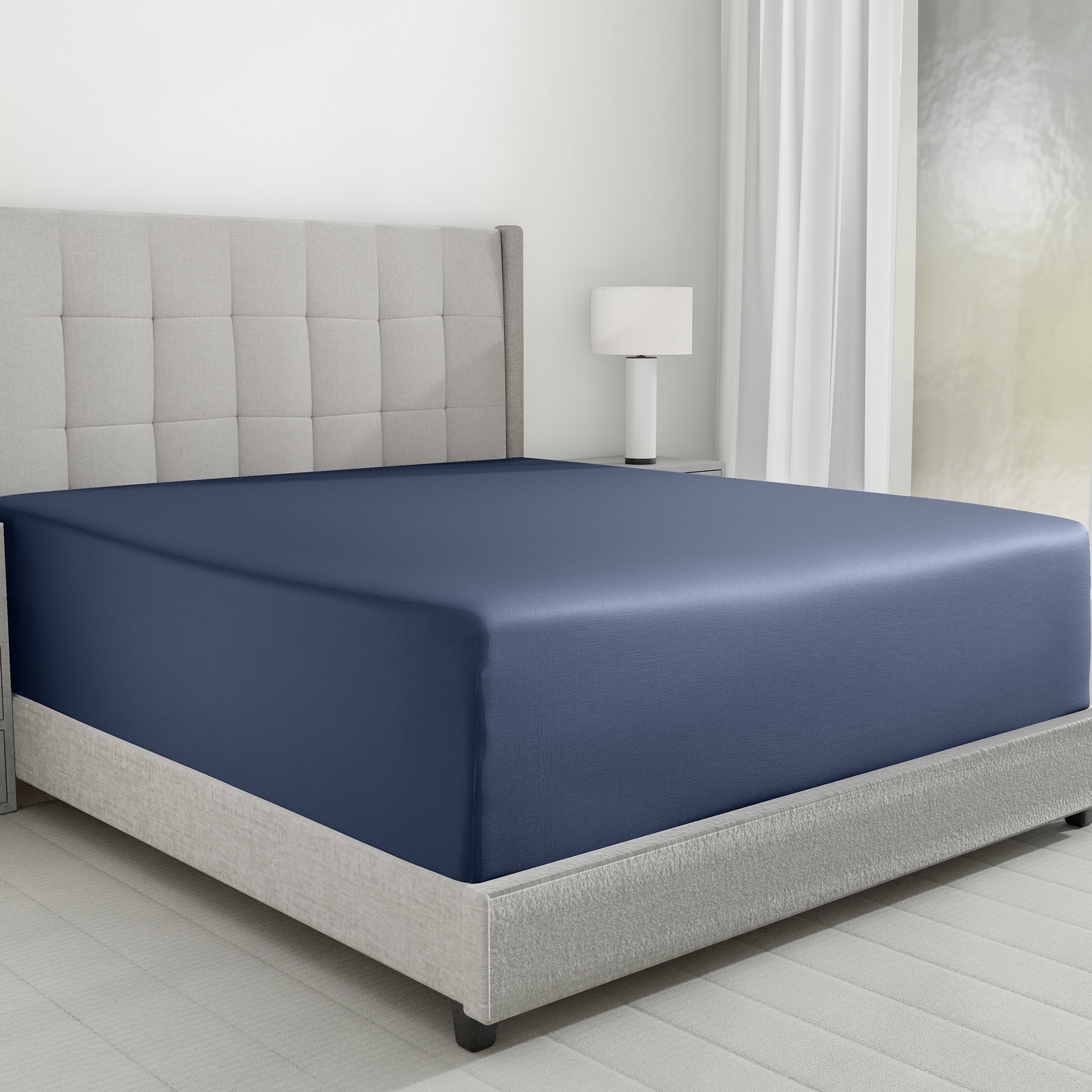 Royal Navy Blue Cotton Deep Pocket California King Sheet Set