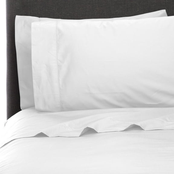 600 Thread Count Cotton Hemstitch Fitted Sheet by Melange Home