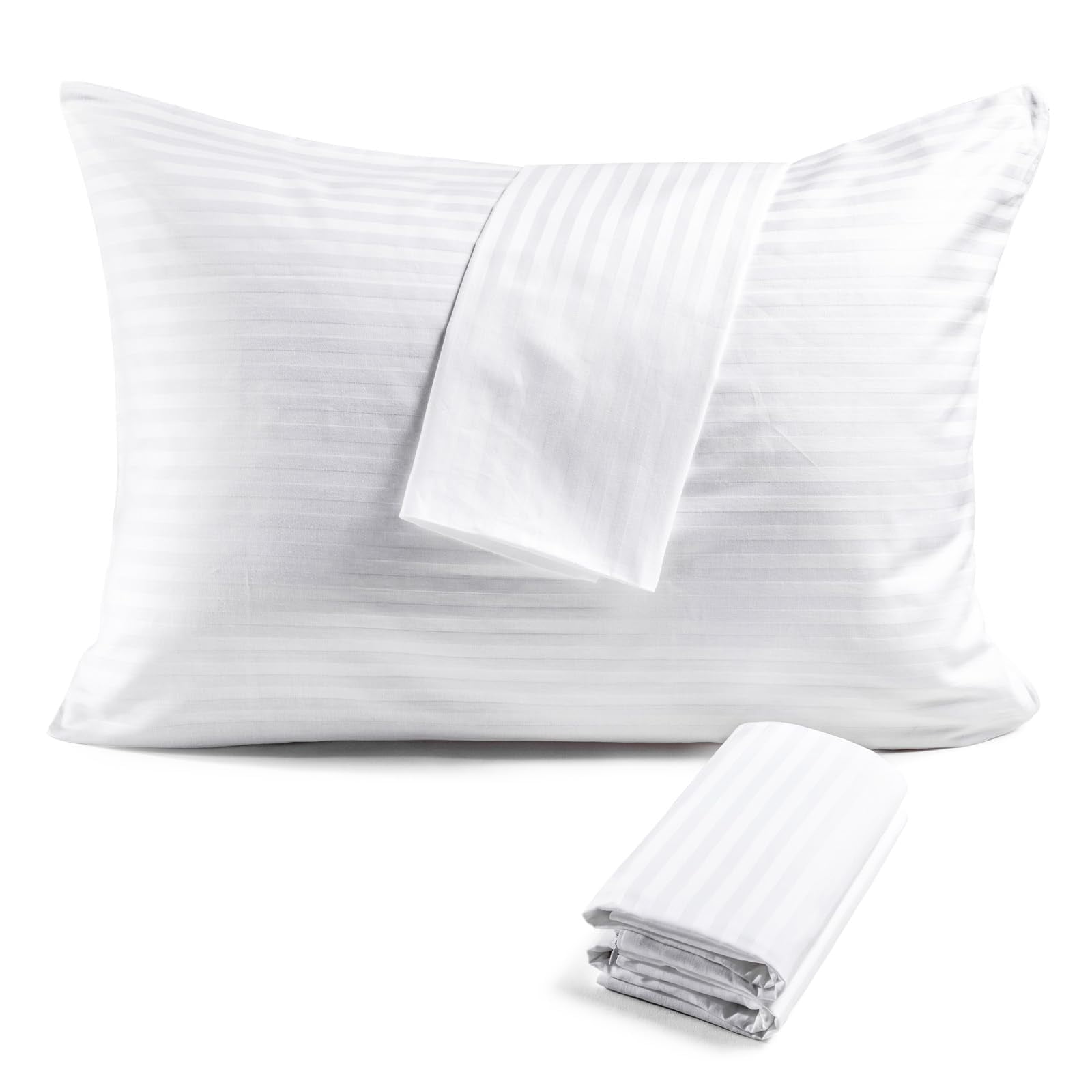 600 Thread Count Cotton Pillow Protectors Standard Size 20x26 4 Pack ...