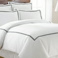 thumbnail image 1 of 600 Thread Count Cotton Rich 3 Piece Duvet Set With Double Marrowing - Black, 1 of 5