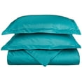 thumbnail image 1 of 600-Thread Count Cotton-Rich Wrinkle-Resistant Solid Duvet Cover and Pillow Sham Set Teal / Twin, 1 of 1