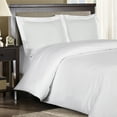 thumbnail image 1 of 600 Thread Count Duvet Cover Set 100% Cotton Sateen Damask Striped - Full/Queen - White, 1 of 1