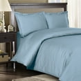 thumbnail image 1 of 600 Thread Count Duvet Cover Set 100% Cotton Sateen Damask Striped - King/California King - Blue, 1 of 1