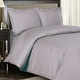 thumbnail image 1 of 600 Thread Count Duvet Cover Set 100% Cotton Sateen Damask Striped - King/California King - Lilac, 1 of 1