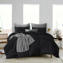 Bedding Begs 3-Piece Black Solid Duvet Bedding Sets, Twin