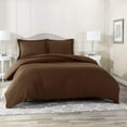 thumbnail image 1 of 600 Thread Count Egyptian Cotton 3-PCs Duvet Cover Set { Zipper Closure } Emperor, Chocolate Solid, 1 of 4