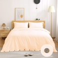thumbnail image 1 of 600 Thread Count Egyptian Cotton 3-Piece Duvet Cover Set with Coconut Button Closure - Queen Size ( 90" x 90" ) Inches, (Peach), 1 of 5