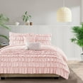 thumbnail image 1 of 600 Thread Count Egyptian Cotton 3-Piece Waterfall Multi Ruffle Duvet Cover Set with Zipper Closure - Full Size ( 80" x 90" ) Inches, (Baby Pink), 1 of 5