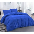 thumbnail image 1 of 600 Thread Count Egyptian Cotton 5-PCs Duvet Cover Set { Zipper Closure } Full/Queen, Royal Blue Solid, 1 of 4