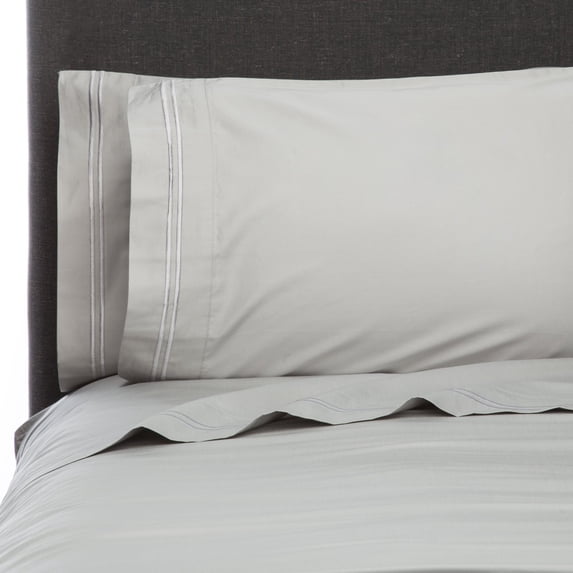 600-Thread-Count Egyptian Cotton Border-Stripe Embroidered Sheet Set by Melange Home