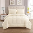 thumbnail image 1 of 600 Thread Count Egyptian Cotton Comforter – Box-Stitched Design, 300 GSM Fill, Single Piece Bedding Comforter, Cal-King Size 98" x 104" Inches, 1pc Comforter with 4 Corner Tabs, (Ivory), 1 of 4