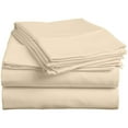 thumbnail image 1 of 600-Thread Count Egyptian Cotton Luxurious 4-PCs - Sheet Set, Fits Easily Fit upto 9-12" Inch Deeps Solid Pattern ( Queen, Ivory/Cream ), 1 of 1