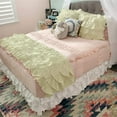 thumbnail image 1 of 600 Thread Count Egyptian Cotton Multy Ruffled Bed Runner Decorative Bed Scarf 1 Piece Ruffled Bed Runner Cal-King Size (108" x 18") [Ivory Solid], 1 of 4