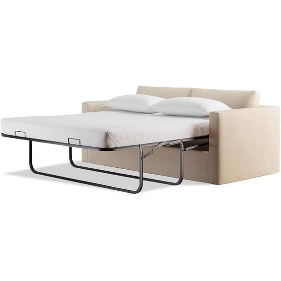 600 Thread Count Pima Cotton Sleeper Sofa 4-PCs Sheet Set Queen Sofa Size White Solid, Fits (5 Inch Deep) Sofa Bed Sheets