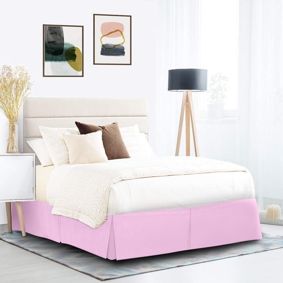 600 Thread Count Egyptian Cotton Split Corner Bed Skirt – 12-Inch Drop, Tailored Fit 1-PC Bed Skirt, California Queen, Pink