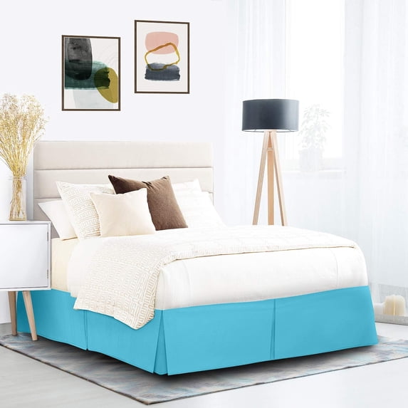 600 Thread Count Egyptian Cotton Split Corner Bed Skirt – 20-Inch Drop, Tailored Fit 1-PC Bed Skirt, Emperor, Turquoise