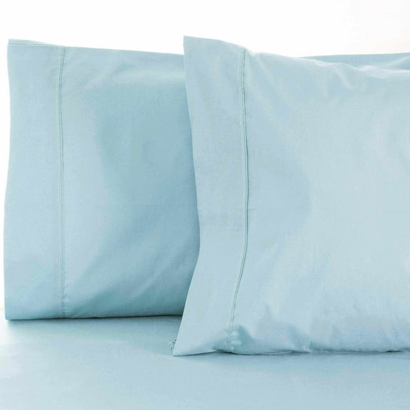 600-Thread-Count Pillowcases Set, Cotton Blend, 8 Colors Light Blue / King