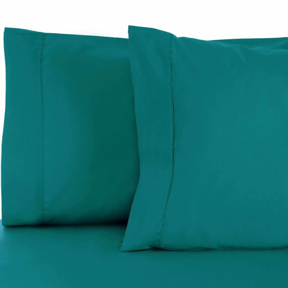 600-Thread-Count Pillowcases Set, Cotton Blend, 8 Colors Teal / King