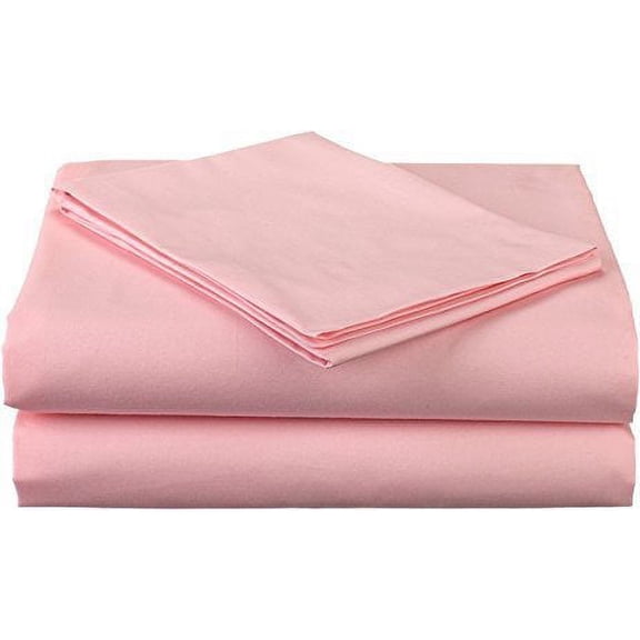 600 Thread Count Sleeper Sofa Bed Sheet Set - Egyptian Cotton 4-PCs Full Sofa Light Pink Solid Fit Up To 5" inches Deep Pocket