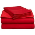 thumbnail image 1 of 600 Thread Count Sleeper Sofa Bed Sheet Set - Egyptian Cotton 4-PCs Full Sofa Red Solid Fit Up To 5" inches Deep Pocket, 1 of 5