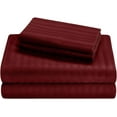 thumbnail image 1 of 600 Thread Count - Sleeper Sofa Bed Sheet Sets 4 Pieces - 100% Egyptian Cotton Sheets for Sofa Bedding Fits Upto 6" Deep - Luxury & Breathable Sheets Sets - Burgundy Stripe, Olympic Queen Size., 1 of 7