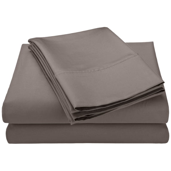 600 Thread-Count Wrinkle-Resistant Cotton-Blend Sheet Set Grey / Cal King