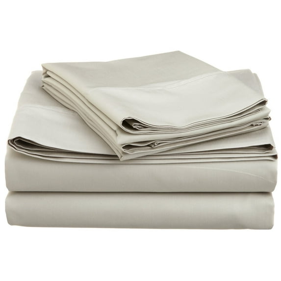 600 Thread-Count Wrinkle-Resistant Cotton-Blend Sheet Set Stone / Olympic Queen