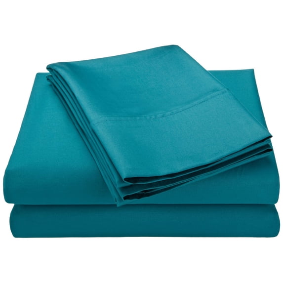 600 Thread-Count Wrinkle-Resistant Cotton-Blend Sheet Set Teal / Cal King